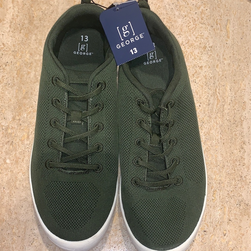 George Men's Olive Lace-Up Sneakers